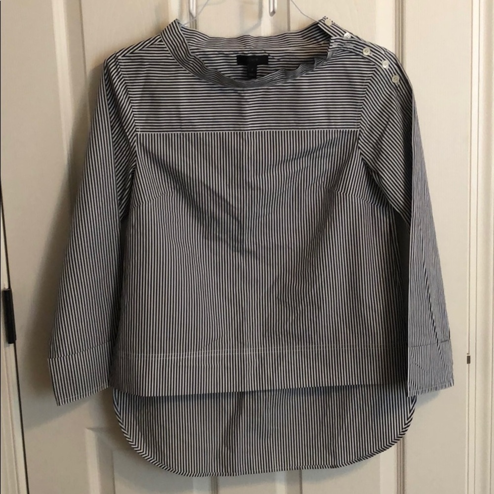 J Crew striped shirt size 2 black and white